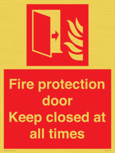 Fire protection door Keep closed at all times